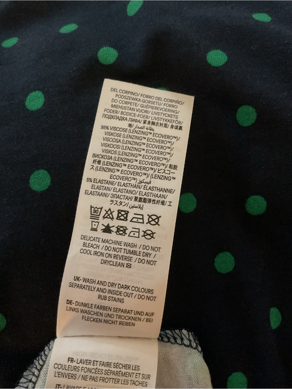 Boden Ivy Smocked Midi Dress, Navy Sparse Spot NWT - Picture 6 of 9